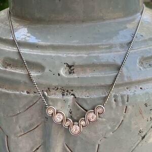 Brighton Silver Infinity Sparkle Necklace 16 Inches + 2 Inch Extender